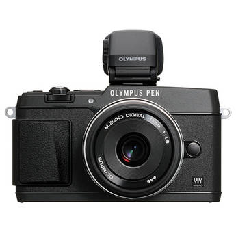 Olympus PEN E-P5 Mirrorless Micro Four Thirds Digital Camera with 17mm f/1.8 Lens and VF-4 Viewfinder (Black)