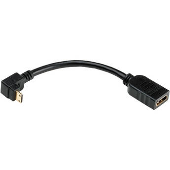 Pearstone Right-Angle Mini-HDMI Male to HDMI Female Adapter Cable (5")