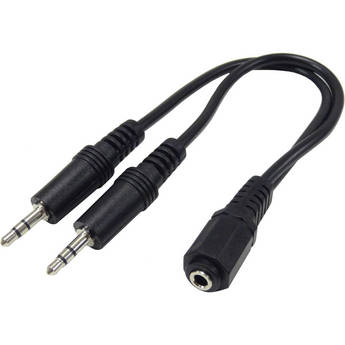 Tera Grand 3.5mm Female to Dual 3.5mm Male Splitter Cable (6")