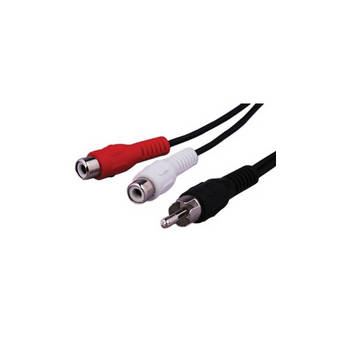 Tera Grand RCA Male to 2 RCA Female Audio Cable (6")