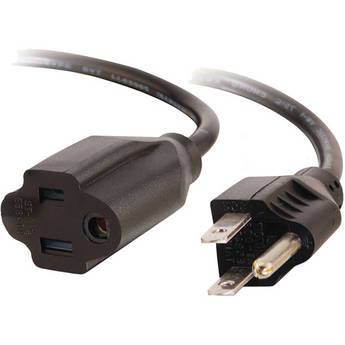 C2G Outlet Saver Power Extension Cord (18 AWG, Black, 6')