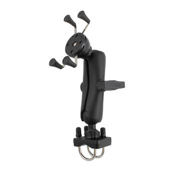 RAM Mounts 1.5" Rail Mount with Double U-Bolt Base & Universal X-Grip Cell/iPhone Holder