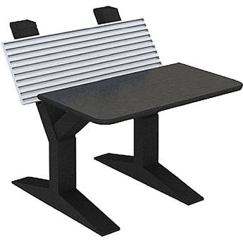 Winsted EnVision Single Tier with 15" Slat-Wall Command Console (Black/Silver, 42")