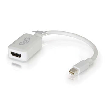 C2G Mini DisplayPort Male to HDMI Female Adapter Converter (8", White)