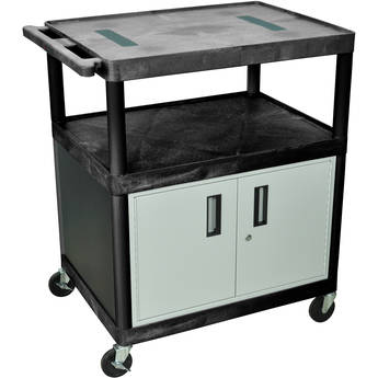 Luxor 40" ENDURA AV TABLE w/CABINET/ELECTRC (BLACK/GRY)