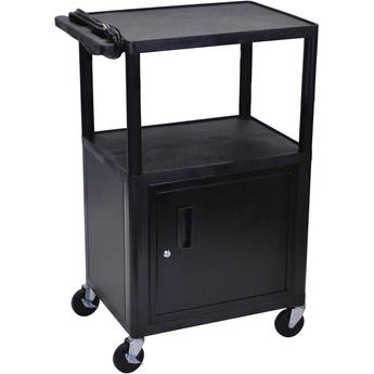 Luxor 42" Endura Table With Storage Cabinet (Black/Gray)