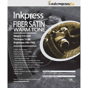 Inkpress Media Fiber Satin Warm Tone Paper (44" x 50' Roll)