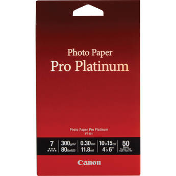 Canon Pro Platinum Photo Paper (4 x 6", 50 Sheets)