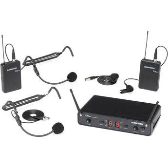 Samson Concert 288 Presentation Dual-Channel Wireless Microphone System with 2 Headset Mics & 2 Lav Mics (H: 470 to 518 MHz)