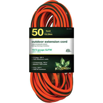GoGreen Power 13A 125V Outdoor Extension Cord (50', Orange)