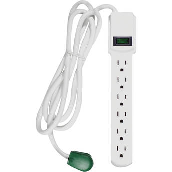 GoGreen Power 6-Outlet Surge Protector (White, 6')
