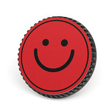 LenzBuddy Body Cap for Nikon F Mount Cameras (Happy Face, Red)