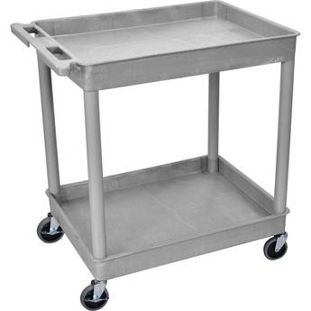 Luxor TC11 32 x 24" Two Shelf Heavy-duty Utility Cart (Gray)