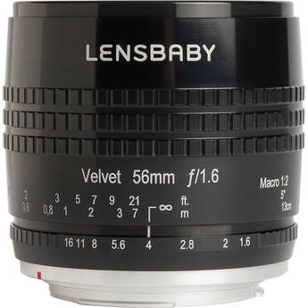 Lensbaby Velvet 56mm f/1.6 Lens (Canon EF, Black)