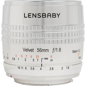 Lensbaby Velvet 56mm f/1.6 Lens (Nikon F, Silver)