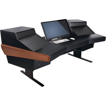Argosy Dual 15 Workstation Desk with Two DR825 Front 10 RU & Rear 5 RU (Mahogany Finish)