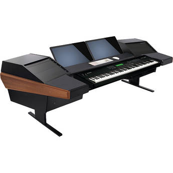 Argosy Dual 15KL Keyboard Workstation Desk with DR803 8 Front RU & 3 Rear RU (Mahogany)