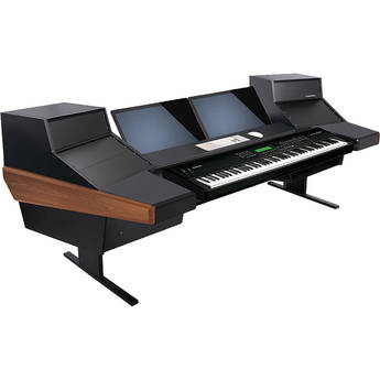 Argosy Dual 15KL Keyboard Workstation Desk with DR847 12 Front RU & 7 Rear RU (Mahogany)