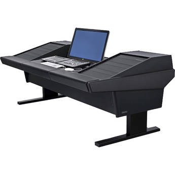 Argosy V2R Universal Workstation Desk with Two VR1503 15U Upper, 3U Rear Module (Black, 89.5")