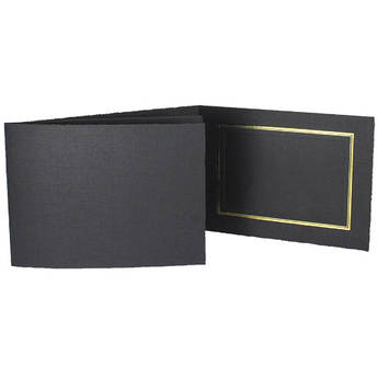 Collector's Gallery Classic Black Folder with Gold Foil Window Border (Horizontal 7 x 5" Print, 25-Pack)