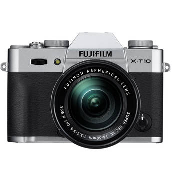 FUJIFILM X-T10 Mirrorless Digital Camera with 16-50mm Lens (Silver)