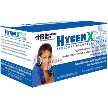 HamiltonBuhl HygenX 2.5" Disposable Sanitary Ear Cushion Covers for On-Ear Headphones and Headsets (Black, 50 Pairs)