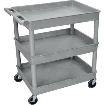 Luxor 32 x 24" Three-Shelf Utility Cart (Gray)
