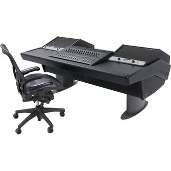 Argosy G22 Desk for Avid S3 Workstation with Dual 9 RU Racks (Black Finish, Gunmetal Gray Legs)