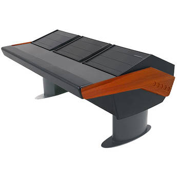 Argosy GV22 Universal Workstation Desk with Three 9 RU (Mahogany Finish, Gunmetal Gray Legs)
