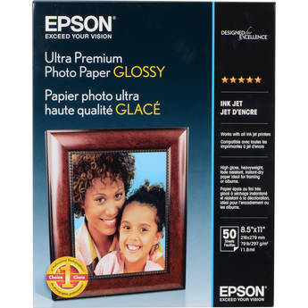 Epson Ultra Premium Photo Paper Glossy (8.5 x 11", 50 Sheets)