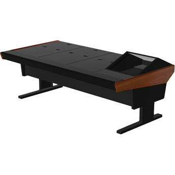 Argosy V1R Universal Workstation Desk with VR1000 10 Upper Rack Module (Mahogany, 89.5")
