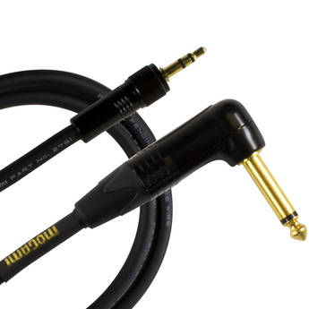 Mogami Gold Belt-Pack Cable with 3.5mm Plug to 1/4" Right-Angled Connector for Sennheiser Wireless System (24")