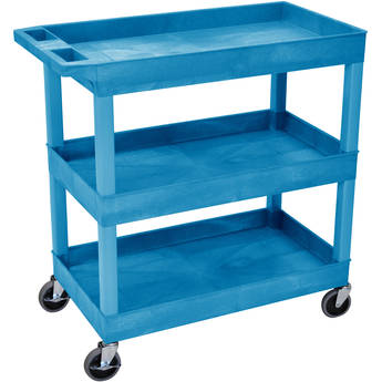 Luxor 32 x 18" Three-Shelf Utility Cart (Blue)