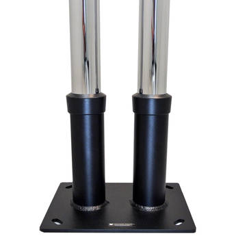 Premier Mounts Dual Pole Anchor Base for 2" Diameter Poles (Load Up to 200 lb)