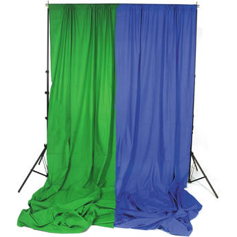 Impact Background System Kit with 10x24' Chroma Green and Blue Muslins