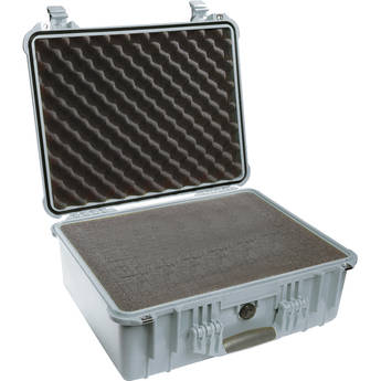 Pelican 1550 Protector Case with Pick and Pluck Foam Insert (Silver)