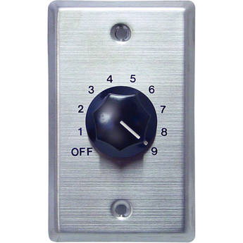 Speco Technologies WAT50 50W Wall-Mount Volume Control (Silver Plate, Black Knob)