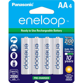 Panasonic eneloop AA Rechargeable Ni-MH Batteries (2000mAh, 4-Pack)
