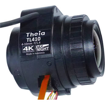 Theia Technologies CS-Mount 4-10mm f/1.4-Close 4K IR-Corrected Motorized Auto-Iris Varifocal Lens with Zoom/Focus Limit Switch