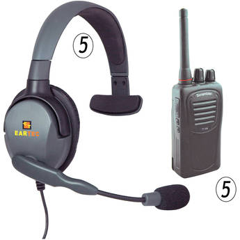 Eartec 5 Scrambler SC-1000 Radios & Max 4G Single Headset with Inline PTT