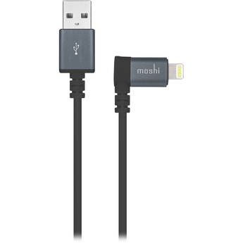 Moshi USB Type-A Male to Angled Lightning Male Cable (5', Black)