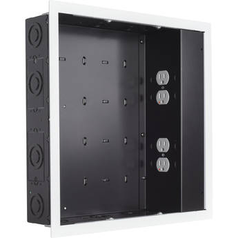 Chief PAC526 In-Wall Storage Box with 4-Receptacle Filter & Surge Protector (White)