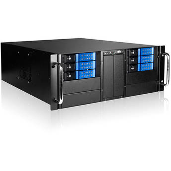 iStarUSA 4U 10-Bay Stylish Storage Server Trayless Hotswap 6x 3.5" Rackmountable Chassis Kit (Blue HDD Handles)