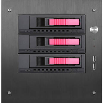 iStarUSA Compact Stylish 3x 3.5" Hotswap mini-ITX Tower (Red HDD Handles)