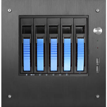 iStarUSA S-35-B5SA Compact Stylish 5x 3.5" Hotswap mini-ITX Tower (Blue HDD Handles)