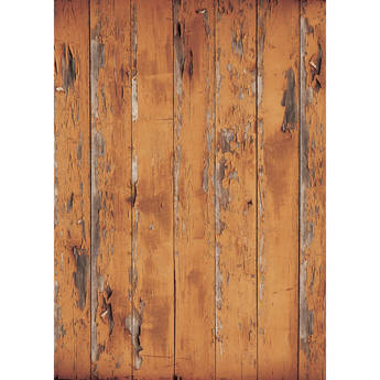 Westcott Distressed Wood Art Canvas Backdrop with Grommets (5 x 7', Rich Brown)