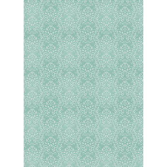 Westcott Leafy Damask 5 x 7' Art Canvas Backdrop with Grommets (Turquoise)