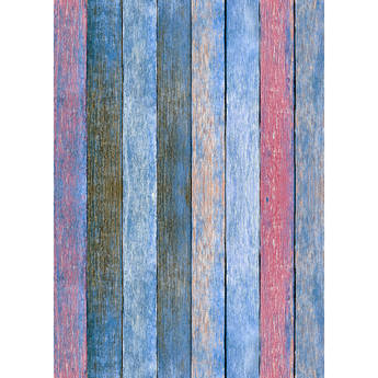 Westcott Rustic Wood Art Canvas Backdrop with Grommets (5 x 7', Bold Blue)