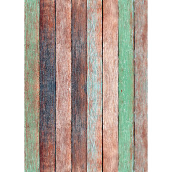 Westcott Rustic Wood Art Canvas Backdrop with Grommets (5 x 7', Vintage Orange)