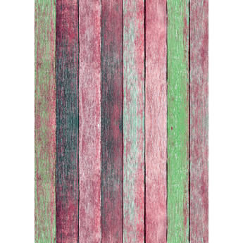Westcott Rustic Wood Art Canvas Backdrop with Grommets (5 x 7', Vintage Red)